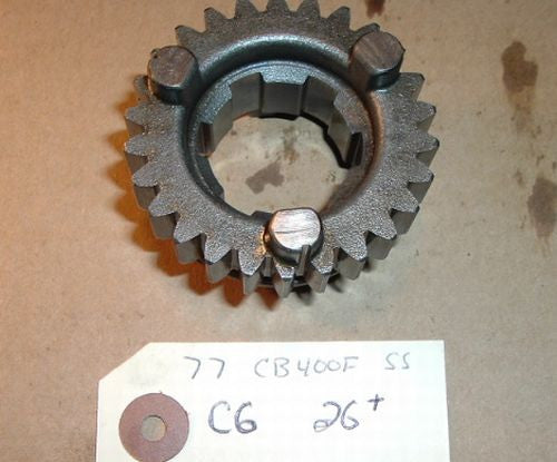 1977 Honda CB400 Super Sport TRANSMISSION SIXTH COUNTERSHAFT GEAR C6 6TH GEAR 26 TOOTH