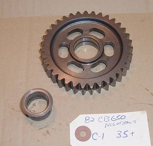 1982 Honda CB650 Nighthawk TRANSMISSION COUNTER SHAFT GEAR C-1 35 tooth