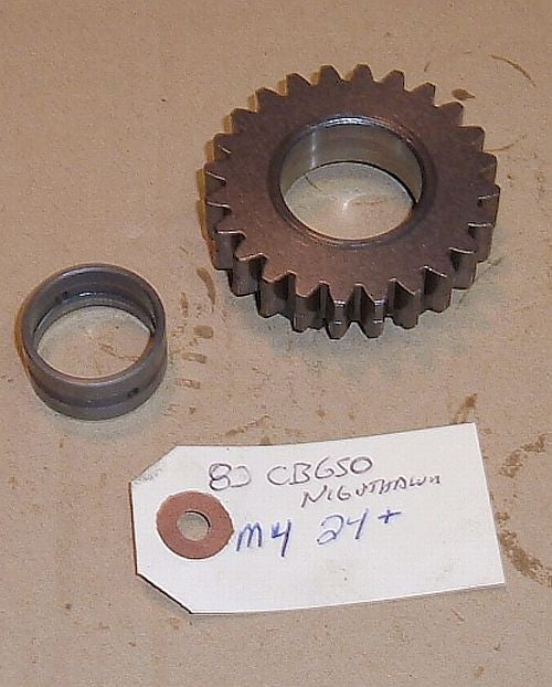 1982 Honda CB650 Nighthawk TRANSMISSION MAIN SHAFT GEAR - M-4 24 TOOTH