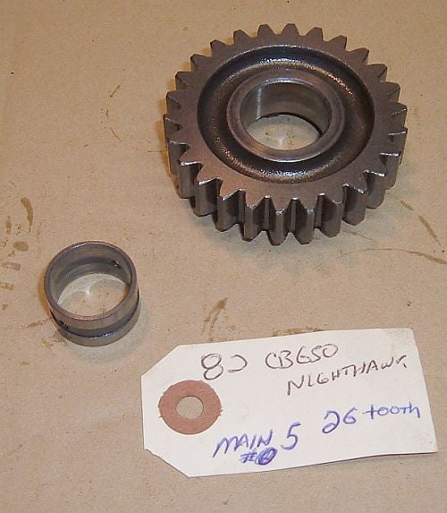 1982 Honda CB650 Nighthawk TRANSMISSION MAIN SHAFT GEAR - M-5 26 tooth