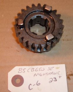 1985 Honda CB650 Nighthawk COUNTER SHAFT TRANSMISSION GEAR C-6 23 TOOTH