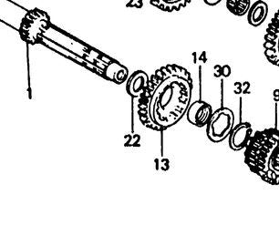 1986 Honda VF500 Interceptor TRANSMISSION MAINSHAFT GEAR M-5 24 tooth