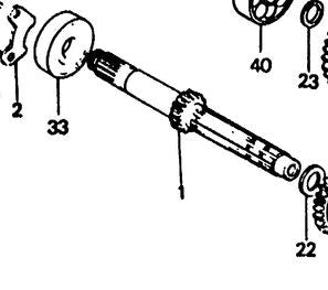 1986 Honda VF500 Interceptor TRANSMISSION MAINSHAFT