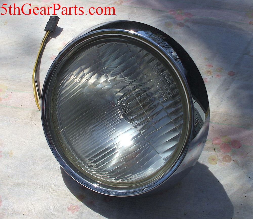 1979 Honda GL1000 Goldwing CHROME HEADLIGHT BUCKET W RING BULB VETTER WINDJAMMER FAIRING