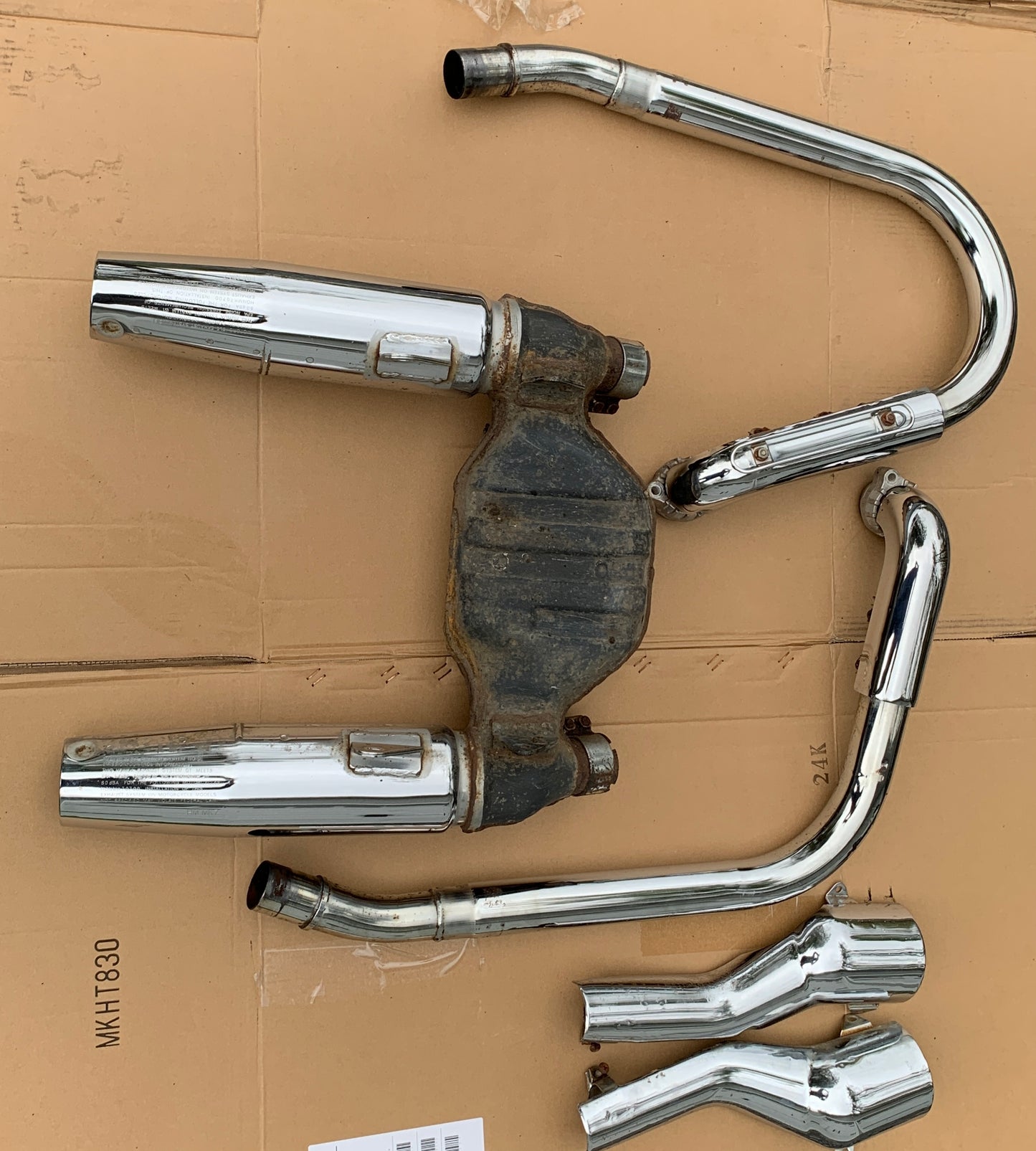 1986 Honda VT700 Shadow 86 87 Exhaust Complete Stock Chrome Muffler