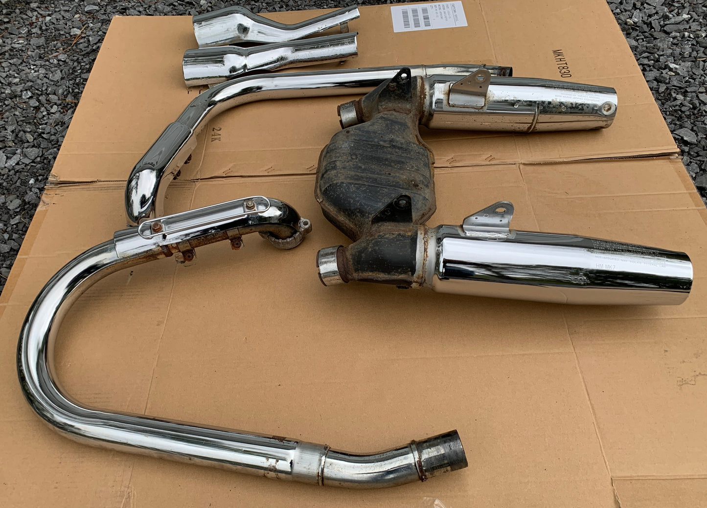 1986 Honda VT700 Shadow 86 87 Exhaust Complete Stock Chrome Muffler