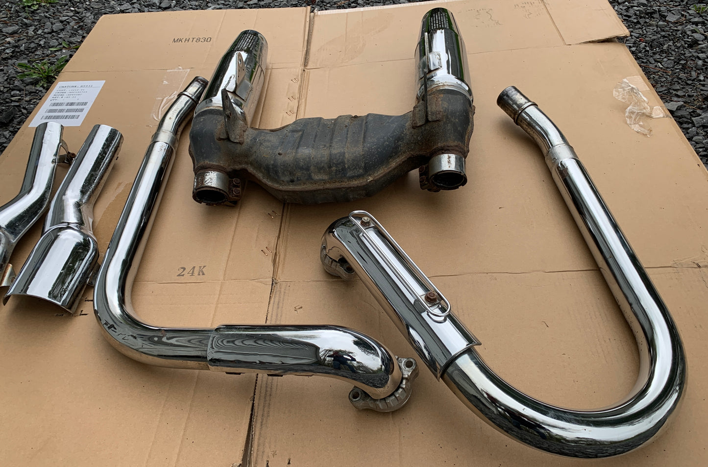 1986 Honda VT700 Shadow 86 87 Exhaust Complete Stock Chrome Muffler