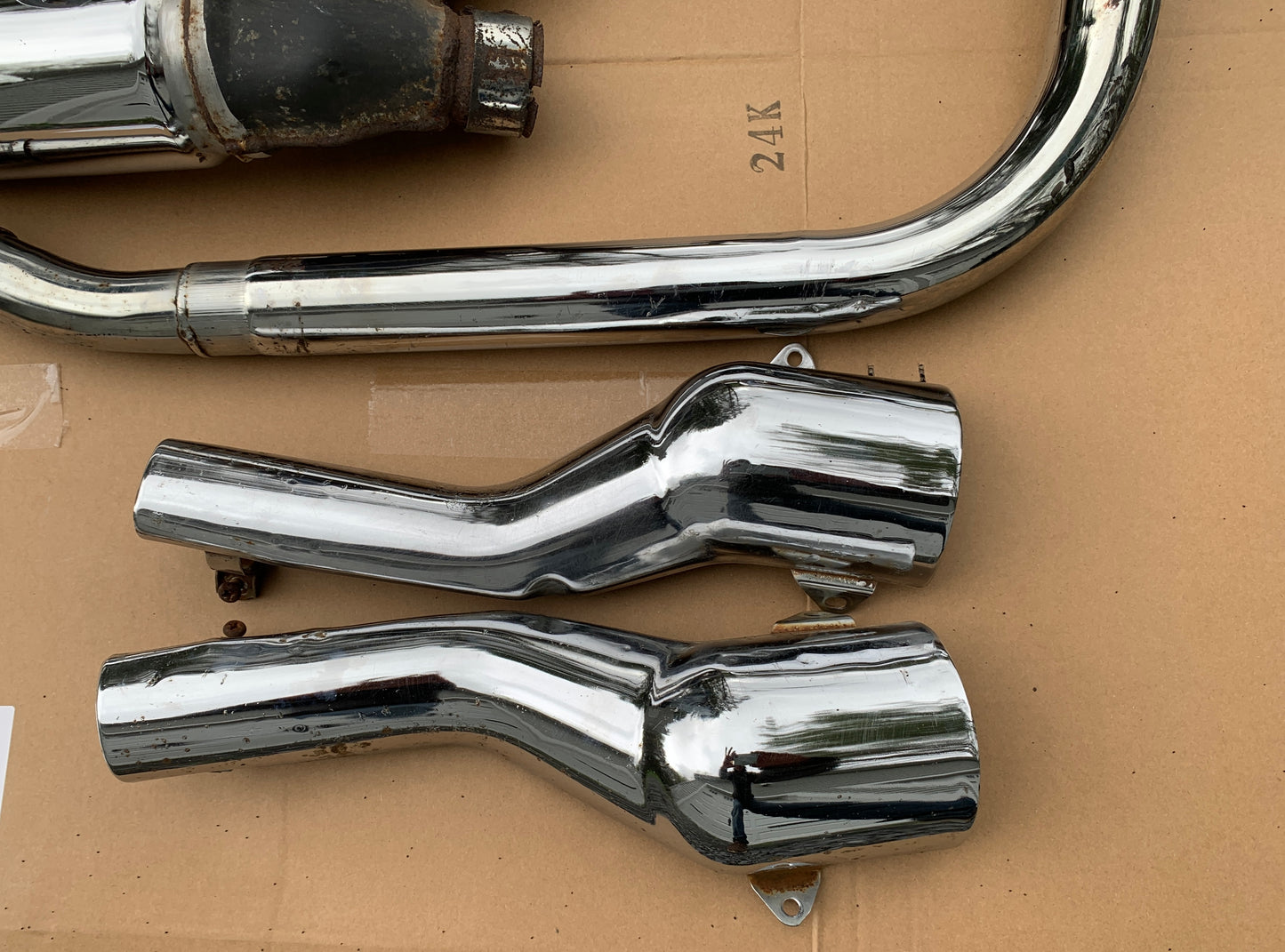 1986 Honda VT700 Shadow 86 87 Exhaust Complete Stock Chrome Muffler