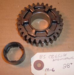 1985 Honda CB650 Nighthawk MAIN SHAFT TRANSMISSION GEAR  M-6 28 TOOTH