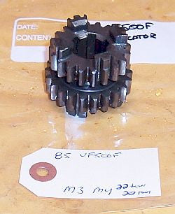 1986 Honda VF500 Interceptor TRANSMISSION MAINSHAFT GEAR M-3 M-4 22 20 tooth