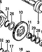 1986 Honda VF500 Interceptor TRANSMISSION COUNTER SHAFT GEAR C-5 32 tooth
