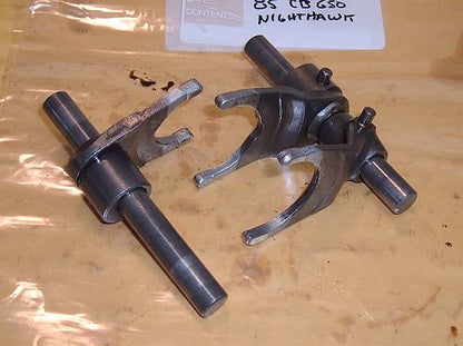 1985 Honda CB450 Nighthawk SHIFT FORKS 1, 2, 3, W SHAFT