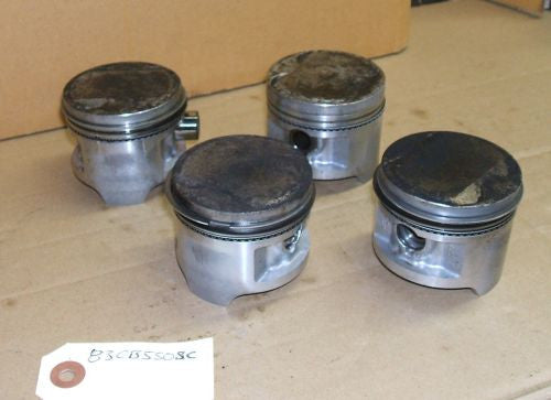 1983 Honda CB550 Nighthawk PISTONS - ALL FOUR - PISTON W RINGS AND WRIST PIN