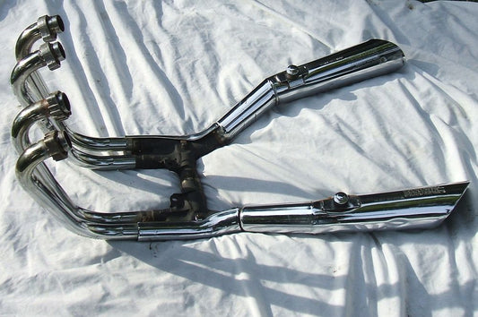 1985 Honda CB650 Nighthawk Muffler Exhaust Pipes Complete
