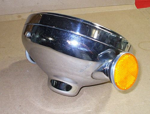 1976 Honda GL1000 Goldwing CHROME HEADLIGHT BUCKET W RING BULB