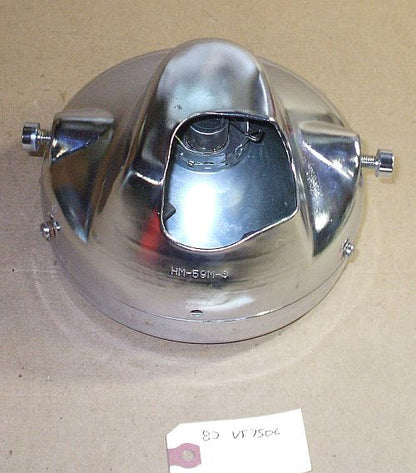 1982 Honda VF750 Magna Headlight Head Light Bulb Ring and Bucket Chrome