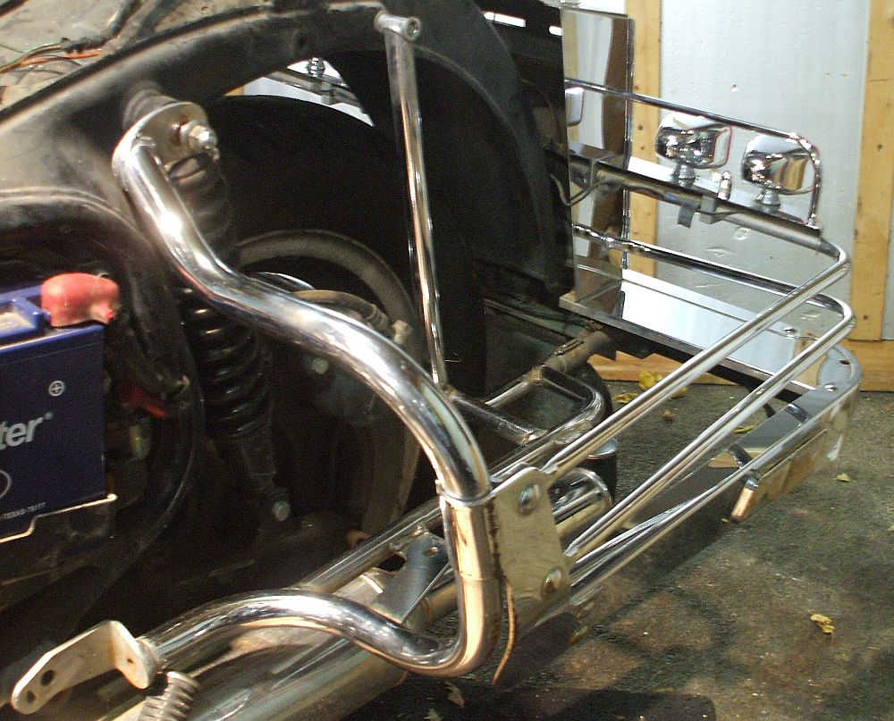1983 Honda GL1100 GOLDWING CHROME LUGGAGE MOUNT BUMPER GUARD CRASH BARS