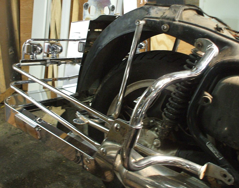 1983 Honda GL1100 GOLDWING CHROME LUGGAGE MOUNT BUMPER GUARD CRASH BARS