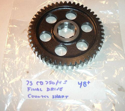 1975 Honda CB750 Super Sport FINAL DRIVE GEAR COUNTER SHAFT countershaft 48 TOOTH