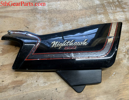 1982 Honda CB650 Nighthawk Side Cover Side Plate R Right Cosmo Black 82 cb650sc